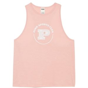 VS Pink Cotton Cropped Racerback Tank Sz XL NWT Pink